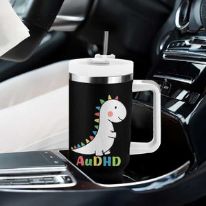 Cute Dinosaur AuDHD Tumbler With Handle ADHD Awareness TS02 Print Your Wear
