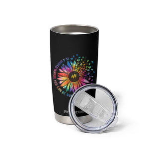 Be Kind Autism Awareness Tumbler Cup Kindness Sunflower Tie Dye Puzzle TS02 Print Your Wear