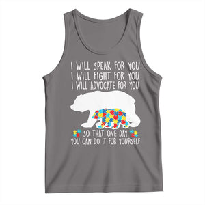 Autism Mama Bear Tank Top I Will Speak Fight Advocate For You TS02 Deep Heather Print Your Wear