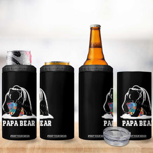 Autism Papa Bear 4 in 1 Can Cooler Tumbler Support Autistic Matching Family Dad TS02 Print Your Wear