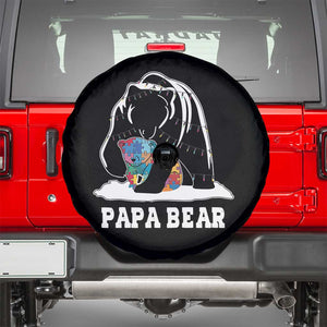 Autism Papa Bear Spare Tire Cover Support Autistic Matching Family Dad TS02 Black Print Your Wear