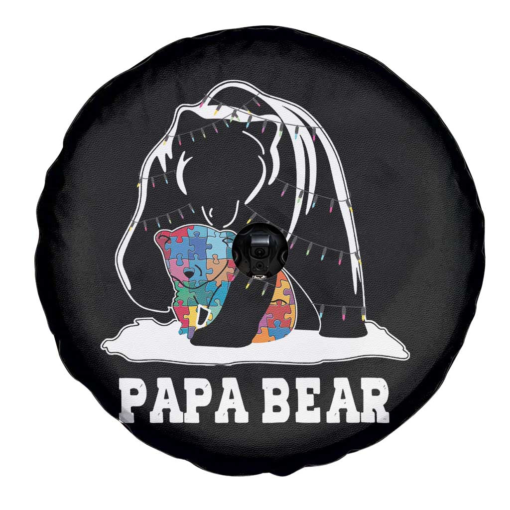 Autism Papa Bear Spare Tire Cover Support Autistic Matching Family Dad TS02 Print Your Wear