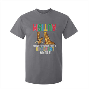 Giraffe Autism Awareness T Shirt For Kid Seeing World Different Angle TS02 Charcoal Print Your Wear