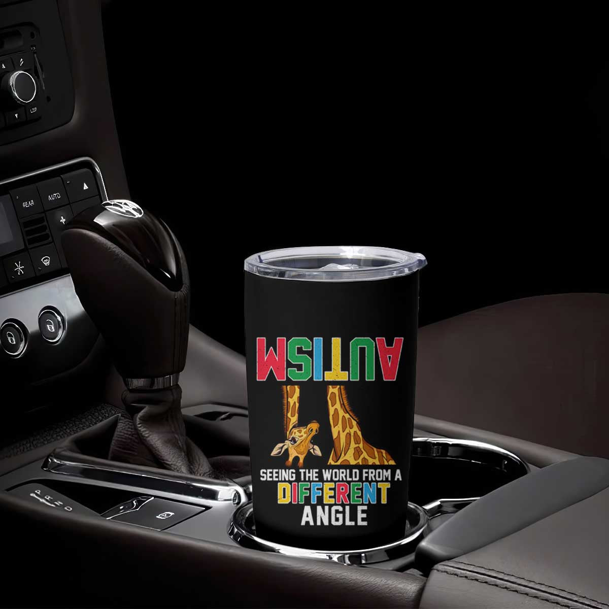 Giraffe Autism Awareness Tumbler Cup Seeing World Different Angle TS02 Print Your Wear