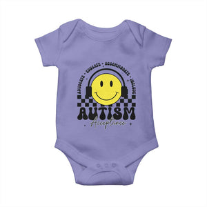 Autism Acceptance Baby Onesie Advocate Educate Accomodate Include Special Education TS02 Violet Print Your Wear