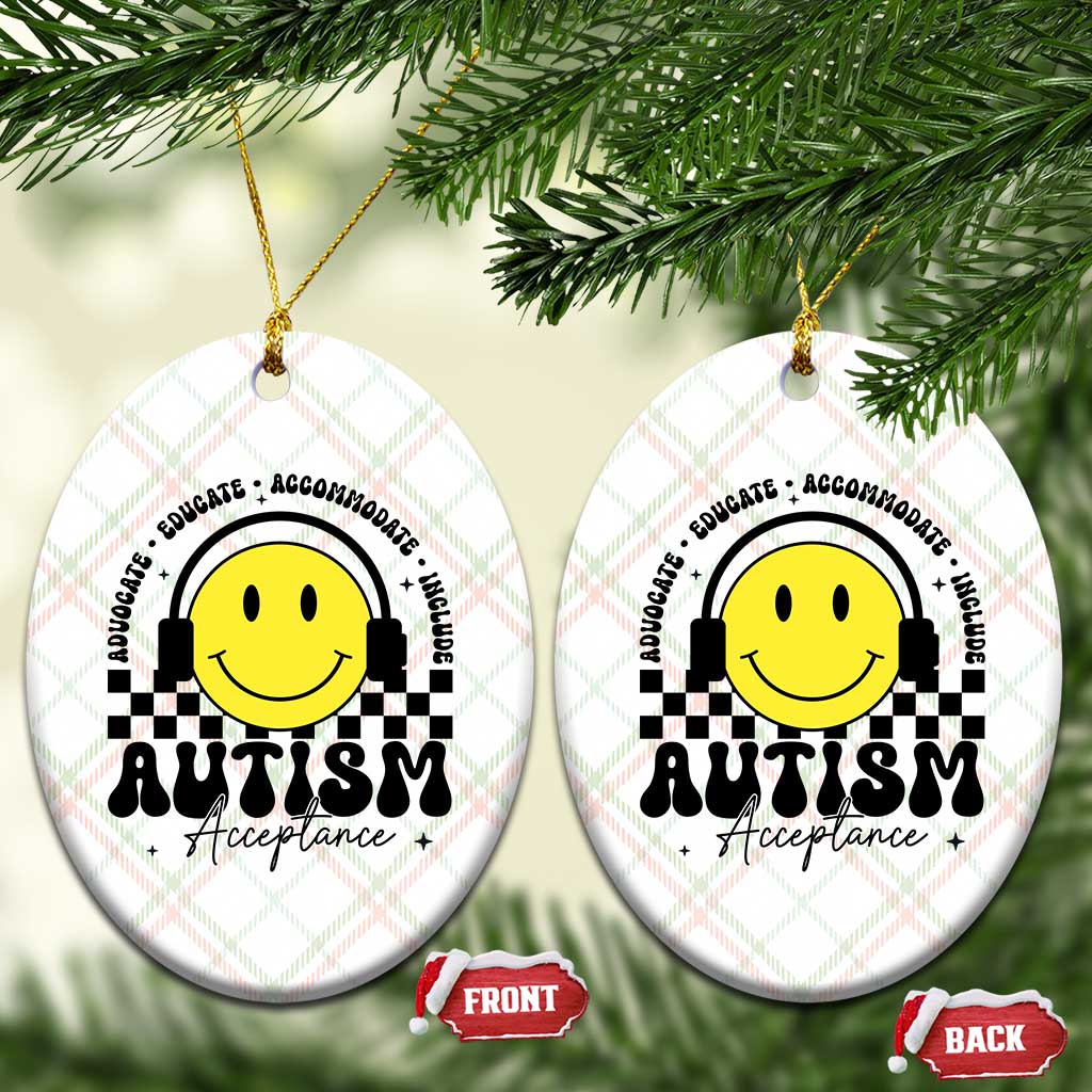 Autism Acceptance Ceramic Ornament Advocate Educate Accomodate Include Special Education TS02 Print Your Wear