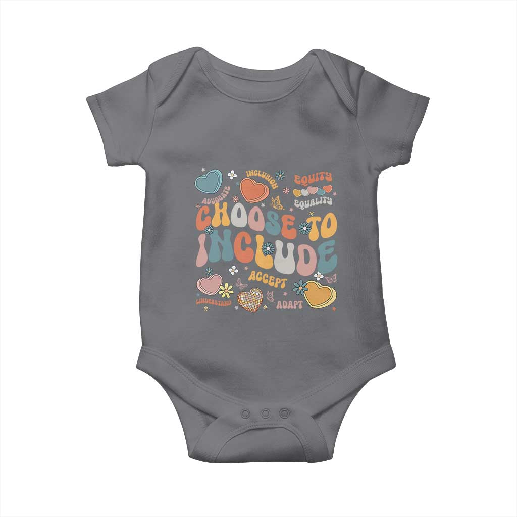 Autism Acceptance Baby Onesie Choose To Include Inclusion Matters TS02 Charcoal Print Your Wear