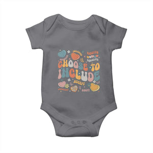 Autism Acceptance Baby Onesie Choose To Include Inclusion Matters TS02 Charcoal Print Your Wear