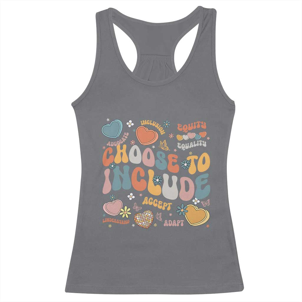 Autism Acceptance Racerback Tank Top Choose To Include Inclusion Matters TS02 Charcoal Print Your Wear
