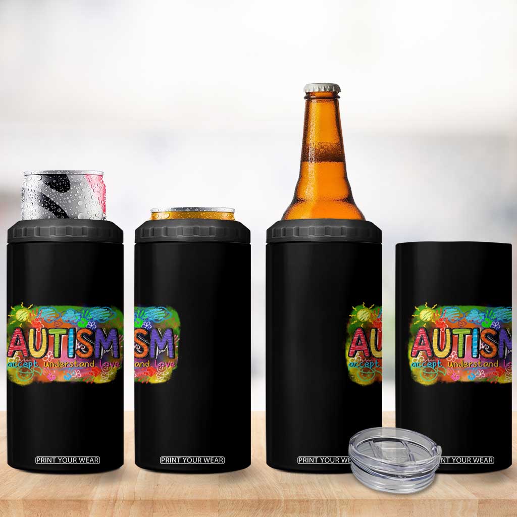 Autism Acceptance 4 in 1 Can Cooler Tumbler Accept Understand Love Autistic Support TS02 Print Your Wear