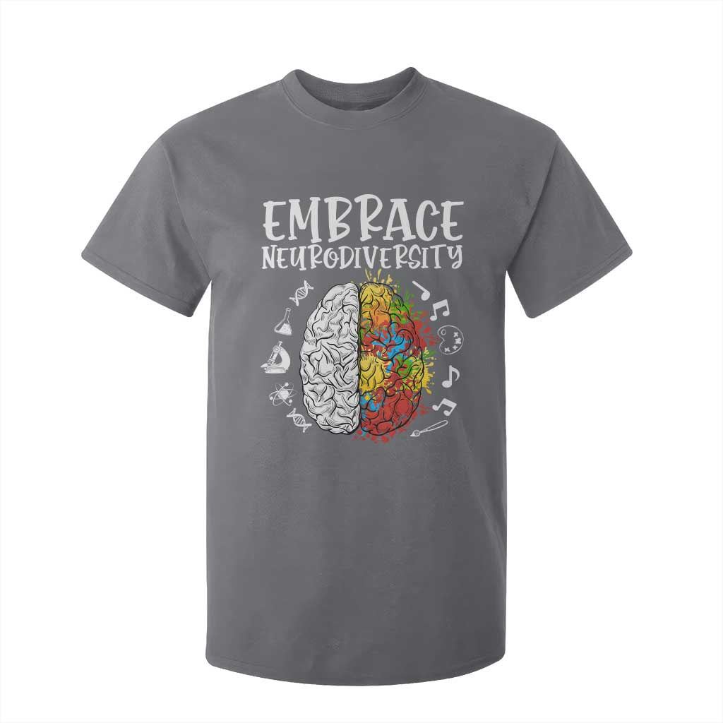Embrace Neurodiversity T Shirt For Kid Autism Awareness ASD ADHD Acceptance TS02 Charcoal Print Your Wear