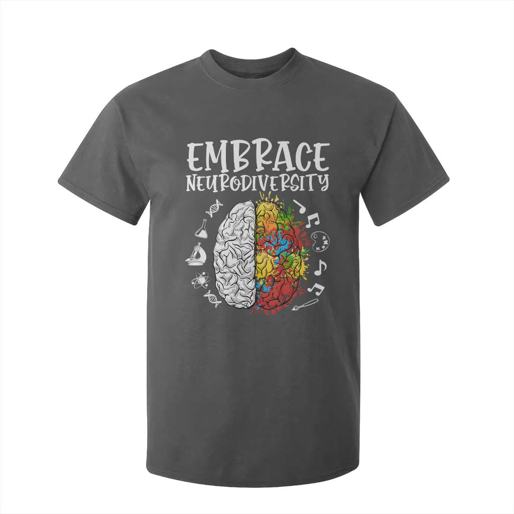 Embrace Neurodiversity T Shirt For Kid Autism Awareness ASD ADHD Acceptance TS02 Dark Heather Print Your Wear