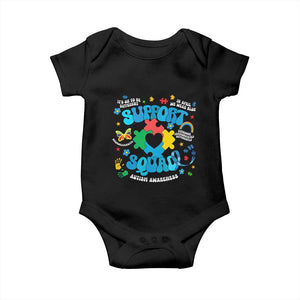 Autism Awareness Support Squad Baby Onesie In April We Wear Blue TS02 Black Print Your Wear