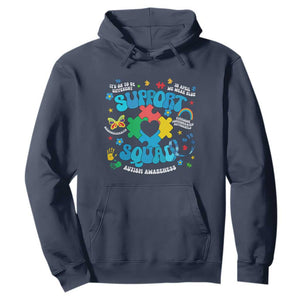 Autism Awareness Support Squad Hoodie In April We Wear Blue TS02 Navy Print Your Wear