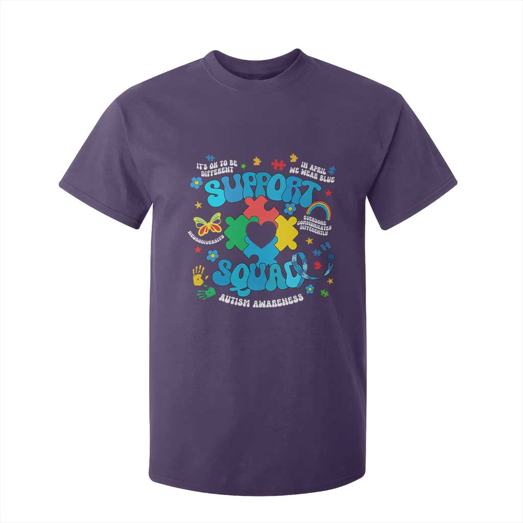 Autism Awareness Support Squad T Shirt For Kid In April We Wear Blue TS02 Purple Print Your Wear