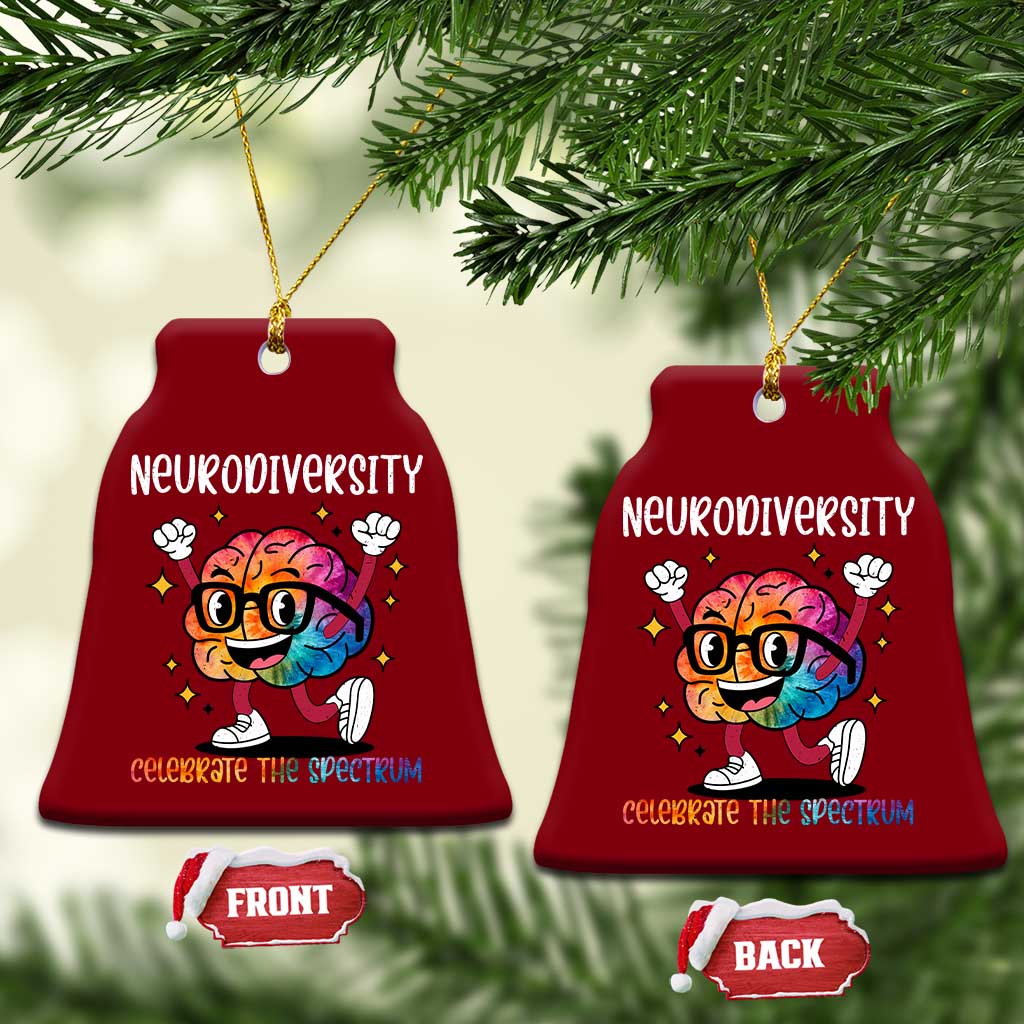 Neurodiversity Brain Ceramic Ornament Celebrate The Spectrum Autism Acceptance ASD ADHD TS02 Print Your Wear