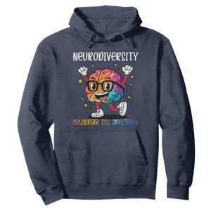 Neurodiversity Brain Hoodie Celebrate The Spectrum Autism Acceptance ASD ADHD TS02 Navy Print Your Wear