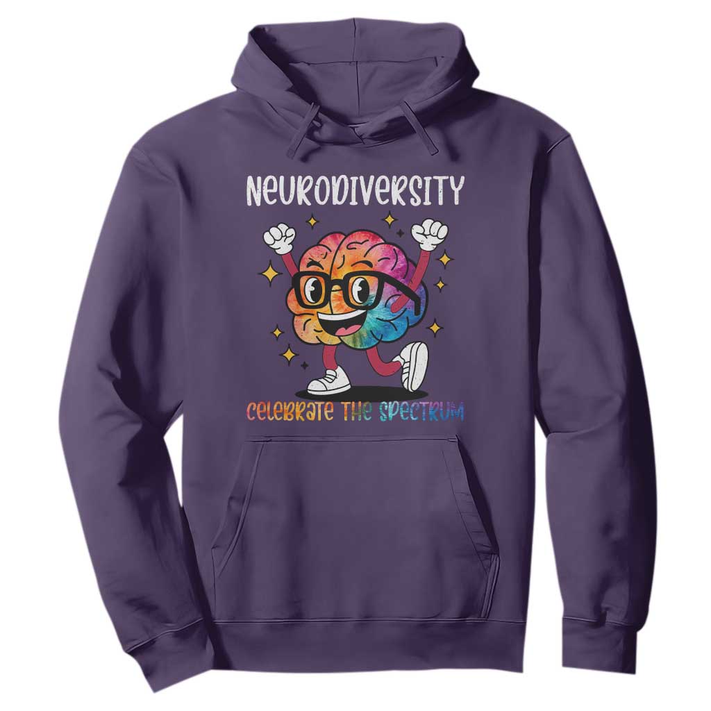 Neurodiversity Brain Hoodie Celebrate The Spectrum Autism Acceptance ASD ADHD TS02 Purple Print Your Wear