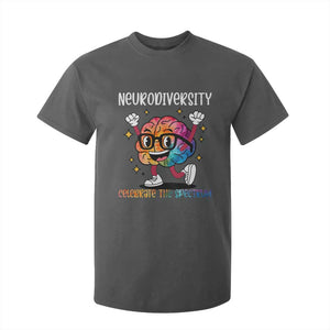 Neurodiversity Brain T Shirt For Kid Celebrate The Spectrum Autism Acceptance ASD ADHD TS02 Dark Heather Print Your Wear