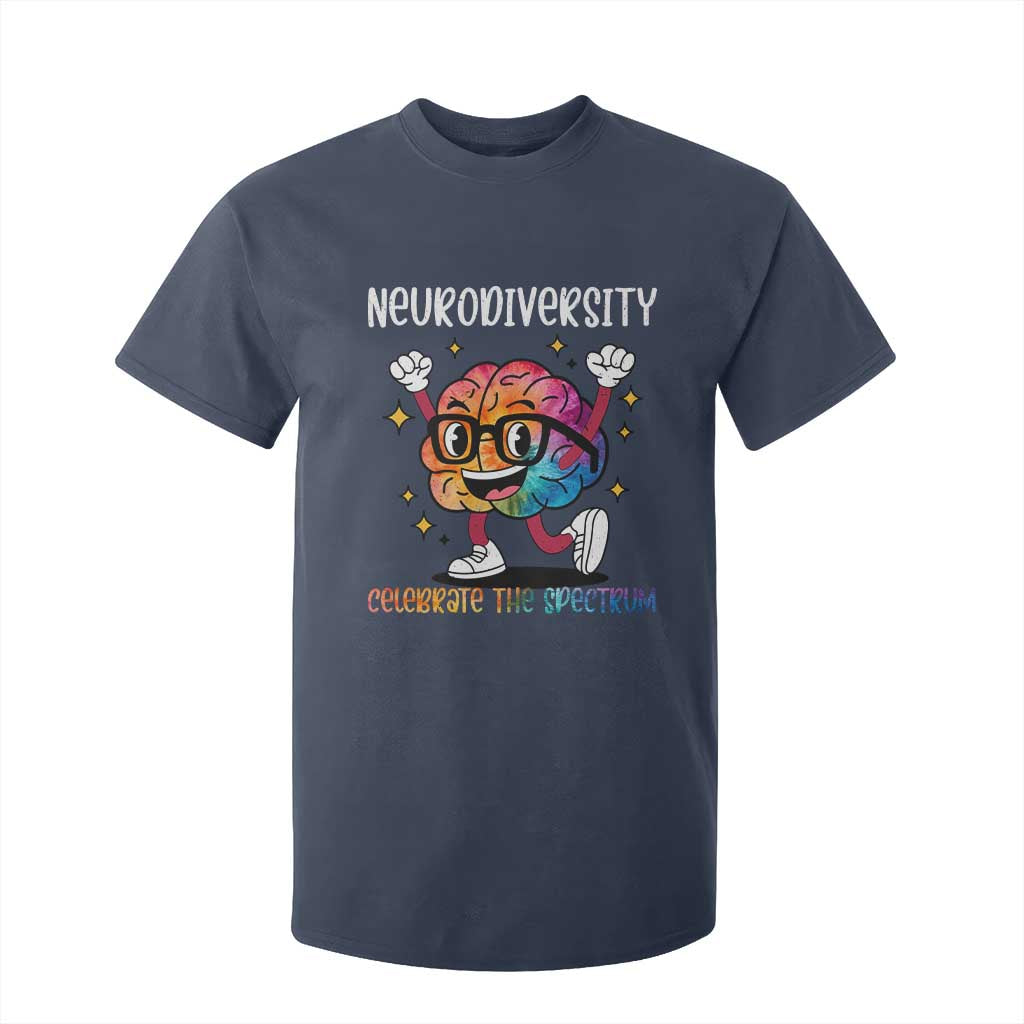Neurodiversity Brain T Shirt For Kid Celebrate The Spectrum Autism Acceptance ASD ADHD TS02 Navy Print Your Wear