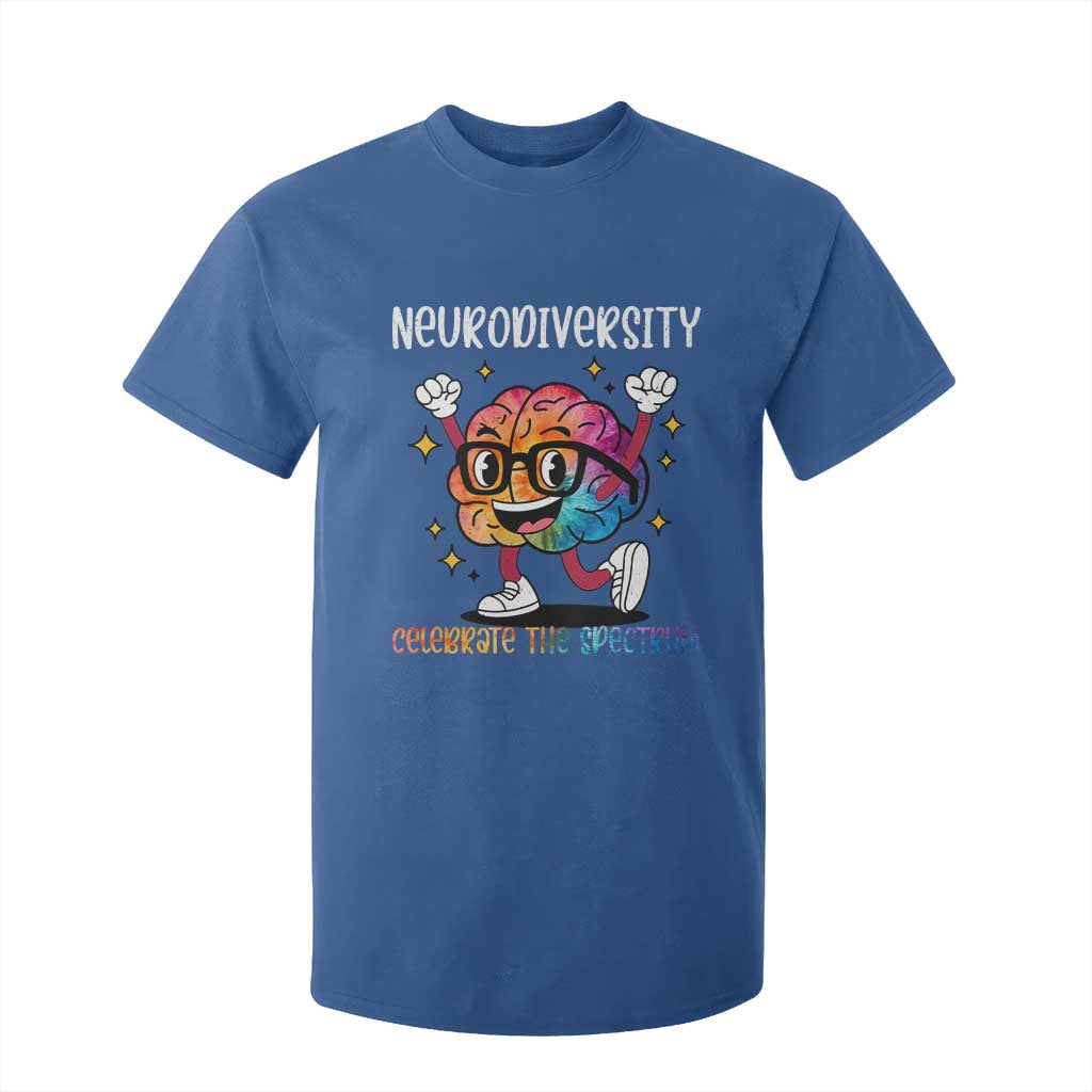 Neurodiversity Brain T Shirt For Kid Celebrate The Spectrum Autism Acceptance ASD ADHD TS02 Royal Blue Print Your Wear