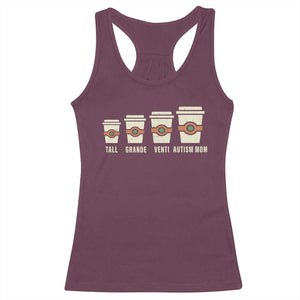 Funny Autism Mom Racerback Tank Top Coffee Support Autistic TS02 Maroon Print Your Wear