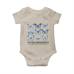 Autism Awareness Blue Butterflies Baby Onesie Accept Love Understand TS02 Sand Print Your Wear