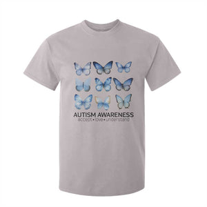Autism Awareness Blue Butterflies T Shirt For Kid Accept Love Understand TS02 Ice Gray Print Your Wear