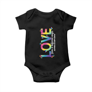 Autism Acceptance Baby Onesie Love From a Different Angle Rainbow Infinity TS02 Black Print Your Wear