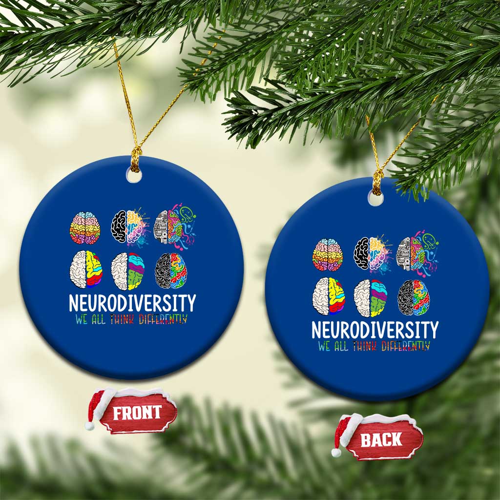 Embrace Neurodiversity Ceramic Ornament We All Think Differently TS02 1pc Blue Print Your Wear