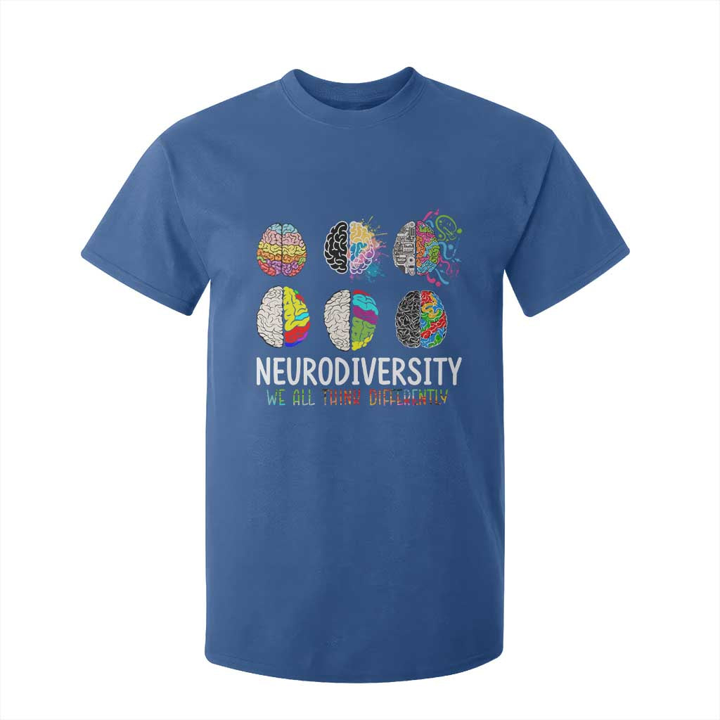 Embrace Neurodiversity T Shirt For Kid We All Think Differently TS02 Royal Blue Print Your Wear