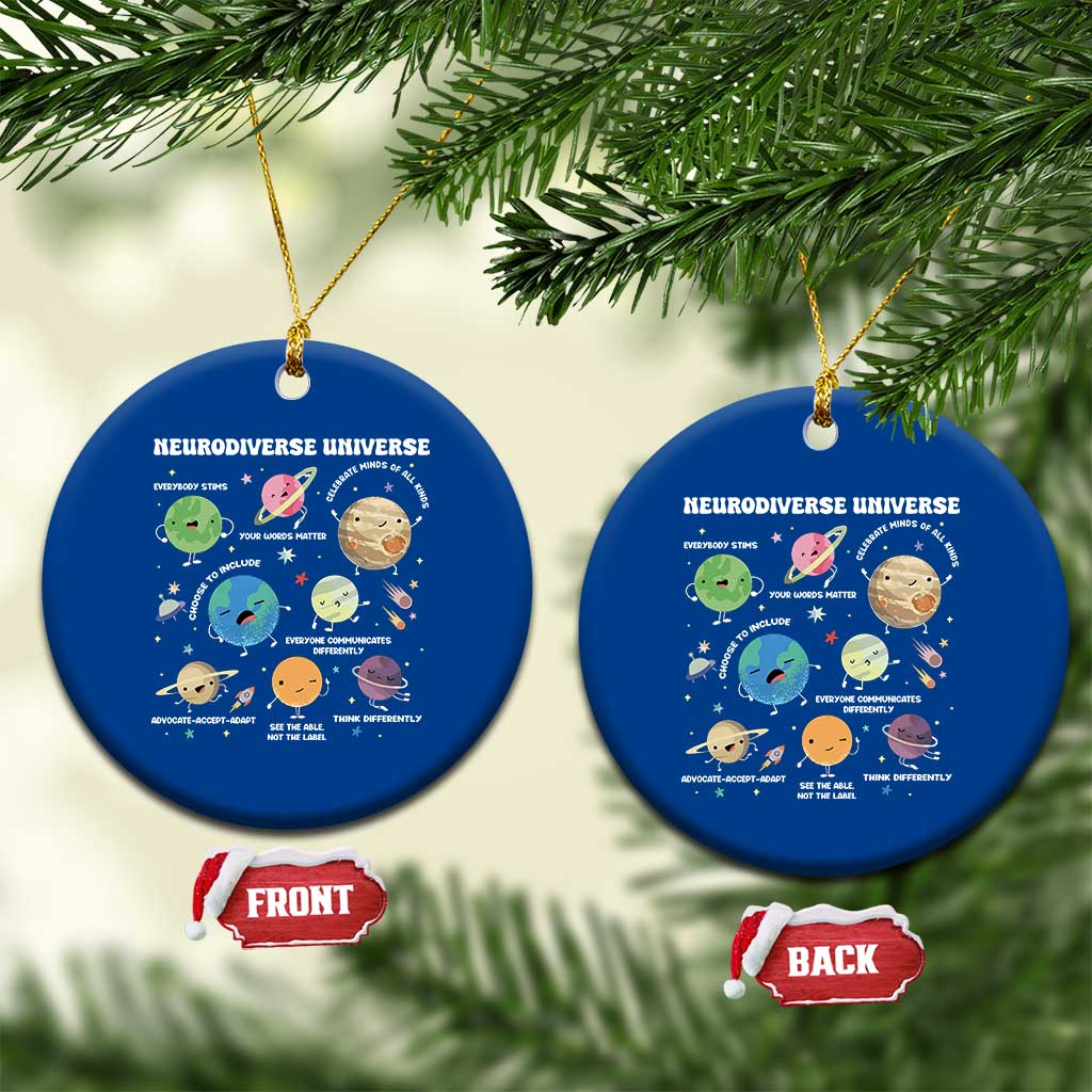Neurodiverse Universe Ceramic Ornament Autism Awareness ASD ADHD Neurodiversity Sped Teacher TS02 1pc Blue Print Your Wear