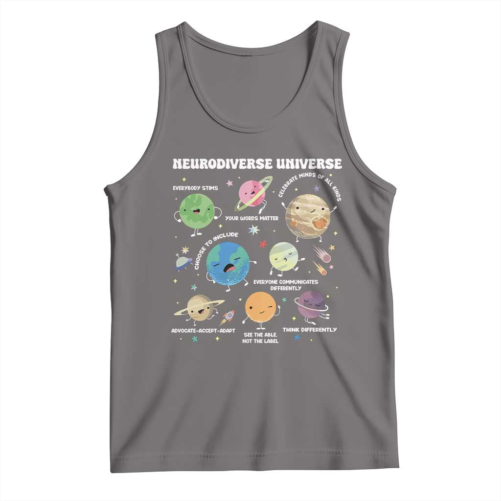 Neurodiverse Universe Tank Top Autism Awareness ASD ADHD Neurodiversity Sped Teacher TS02 Deep Heather Print Your Wear
