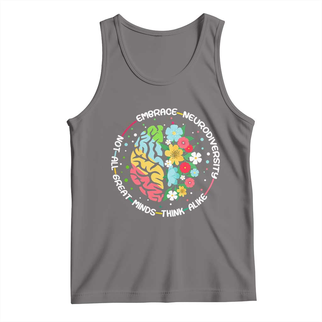Embrace Neurodiversity Tank Top Neurodiverse Brain Autism Awareness ADHD Autistic TS02 Deep Heather Print Your Wear