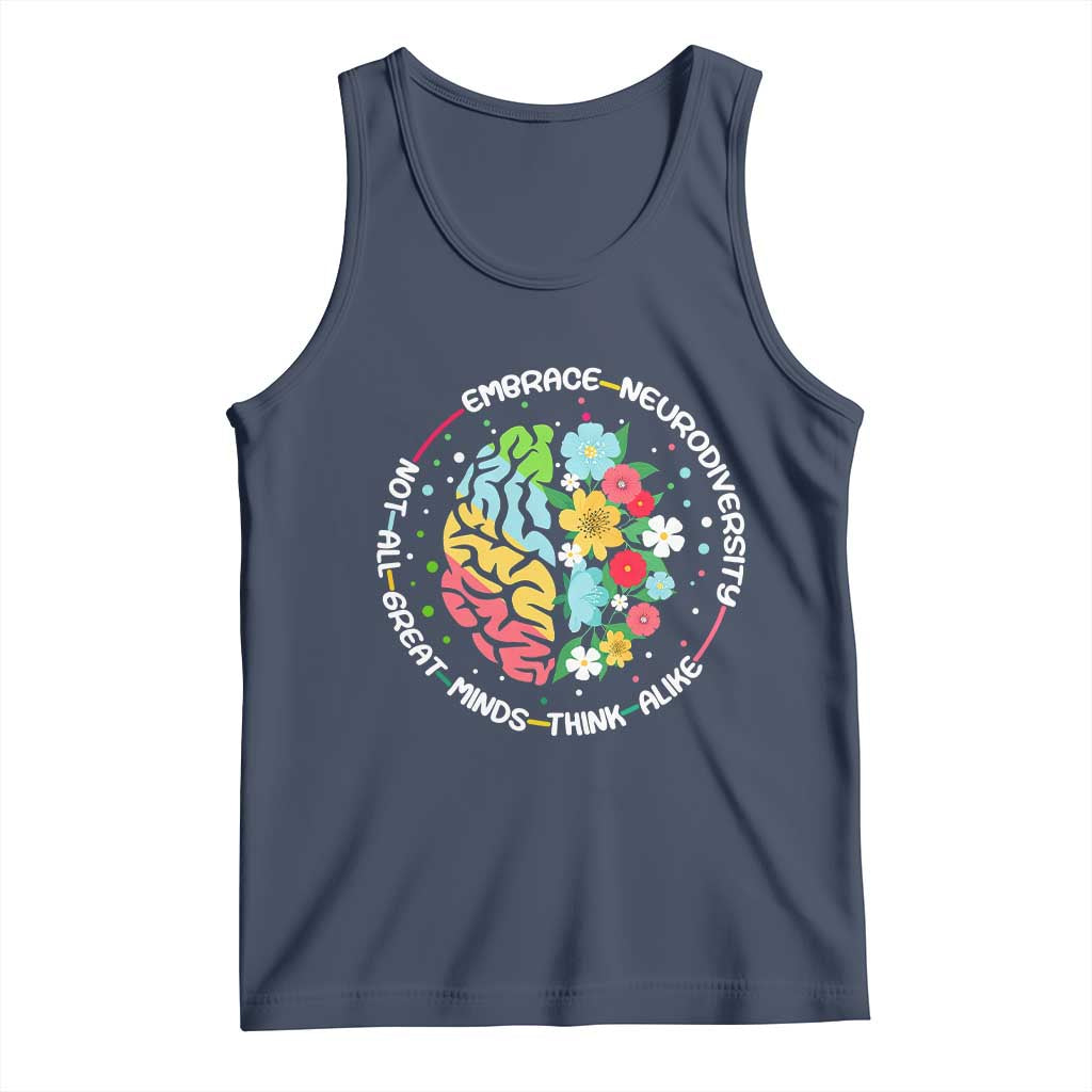 Embrace Neurodiversity Tank Top Neurodiverse Brain Autism Awareness ADHD Autistic TS02 Navy Print Your Wear