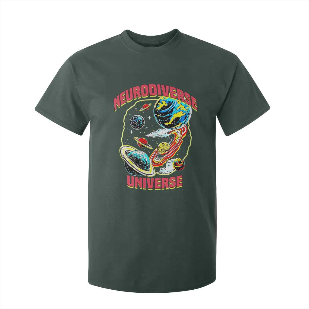 Neurodiverse Universe T Shirt For Kid Neurodiversity Embrace ADHD Autism ASD TS02 Dark Forest Green Print Your Wear