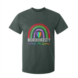 Neurodiversity T Shirt For Kid Autism Spectrum ASD ADHD Rainbow Boho TS02 Dark Forest Green Print Your Wear