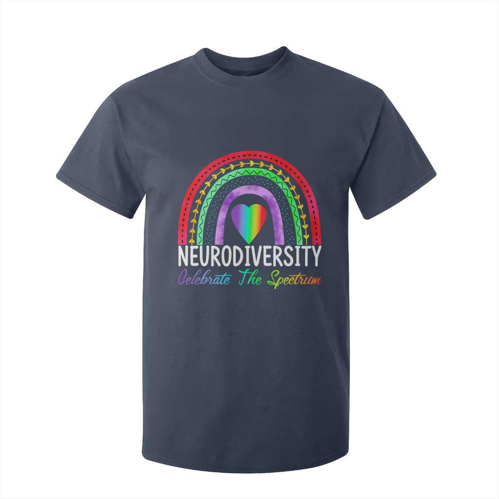 Neurodiversity T Shirt For Kid Autism Spectrum ASD ADHD Rainbow Boho TS02 Navy Print Your Wear