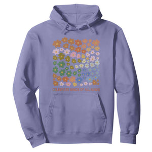 Neurodiversity Boho Floral Hoodie Celebrate Minds of All Kinds Autism ADHD ASD TS02 Violet Print Your Wear
