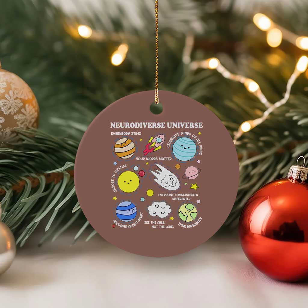 Neurodiverse Universe Ceramic Ornament Autism Awareness ADHD ASD Neurodiversity TS02 1pc Mocha Print Your Wear