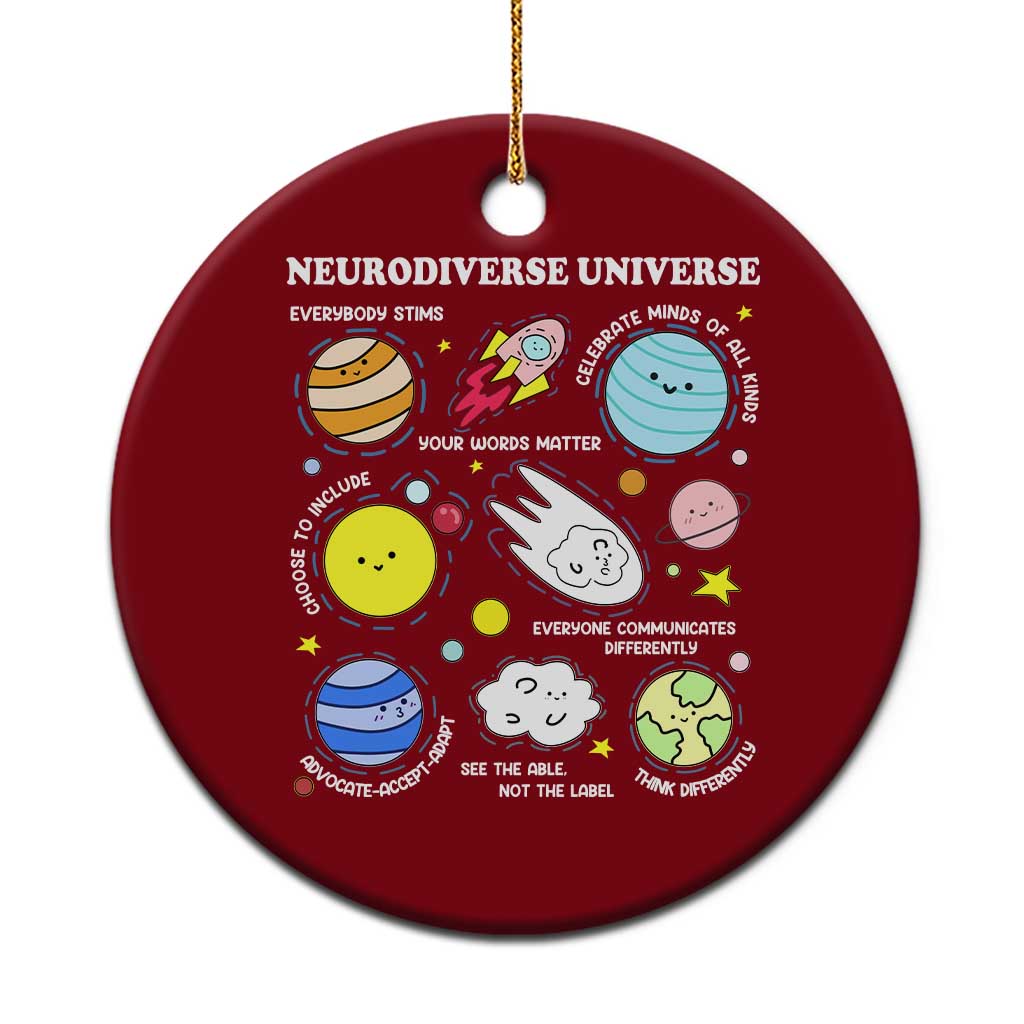 Neurodiverse Universe Ceramic Ornament Autism Awareness ADHD ASD Neurodiversity TS02 1pc Red Print Your Wear