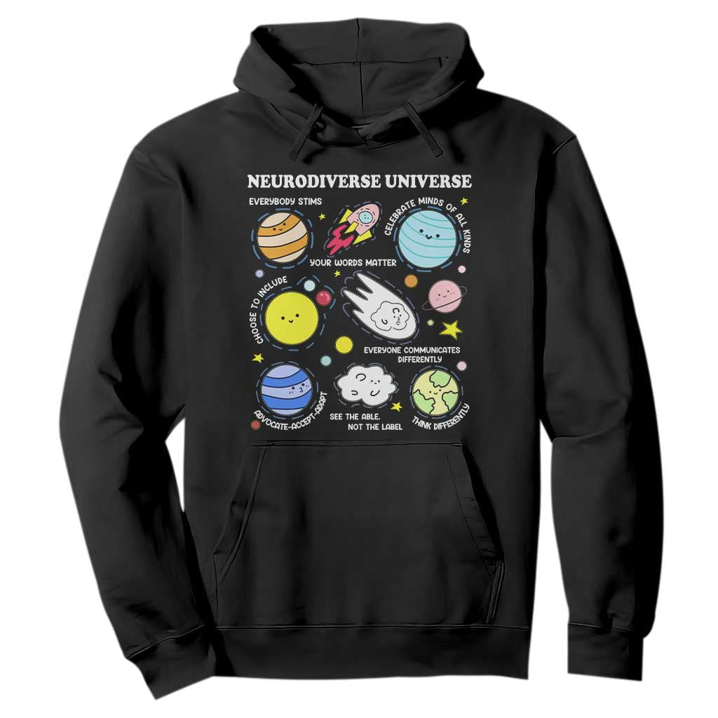 Neurodiverse Universe Hoodie Autism Awareness ADHD ASD Neurodiversity TS02 Black Print Your Wear