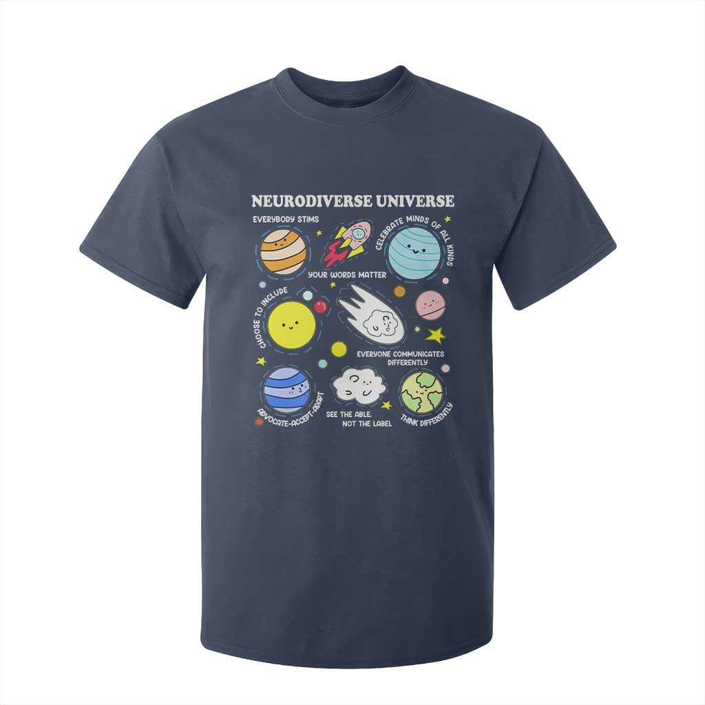 Neurodiverse Universe T Shirt For Kid Autism Awareness ADHD ASD Neurodiversity TS02 Navy Print Your Wear