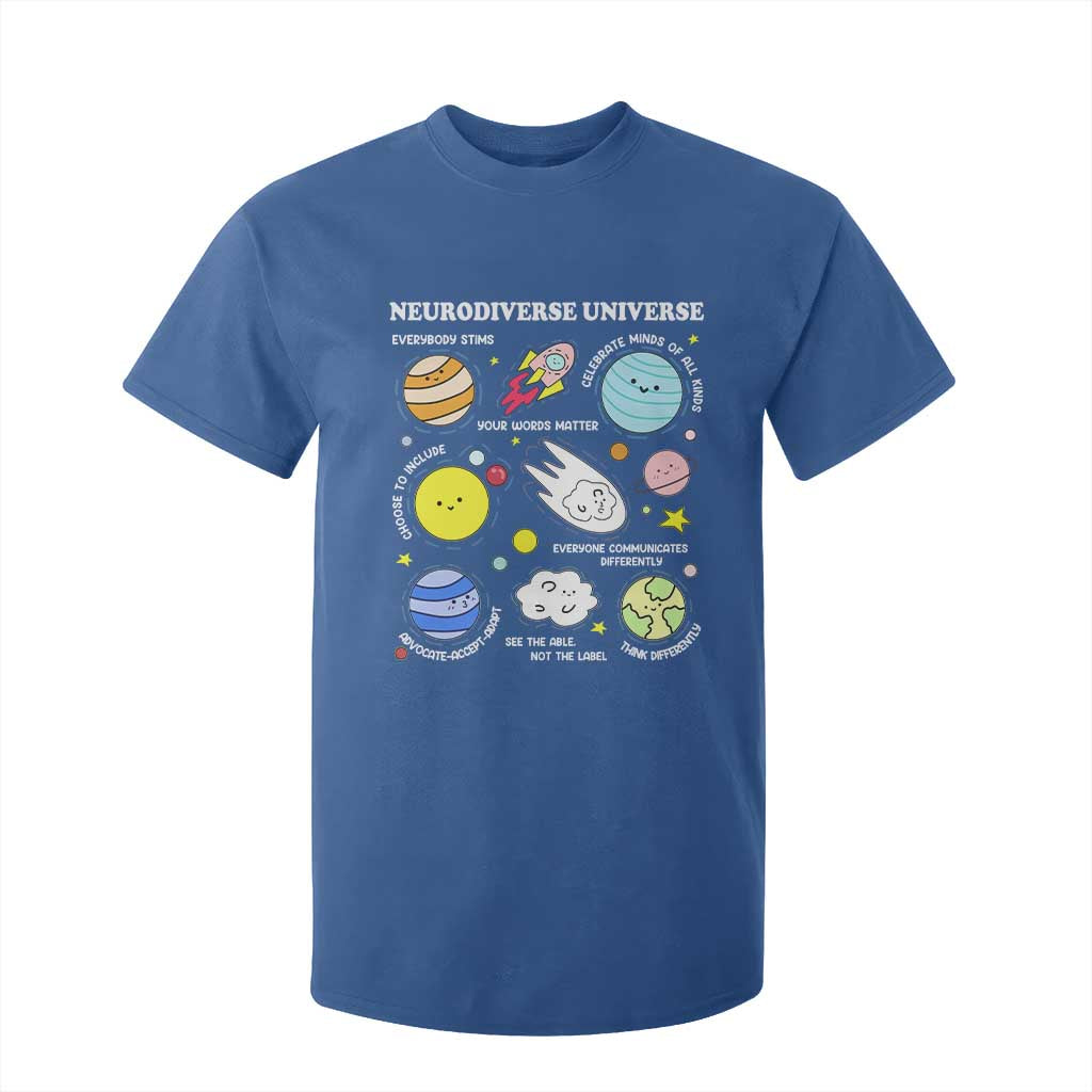 Neurodiverse Universe T Shirt For Kid Autism Awareness ADHD ASD Neurodiversity TS02 Royal Blue Print Your Wear