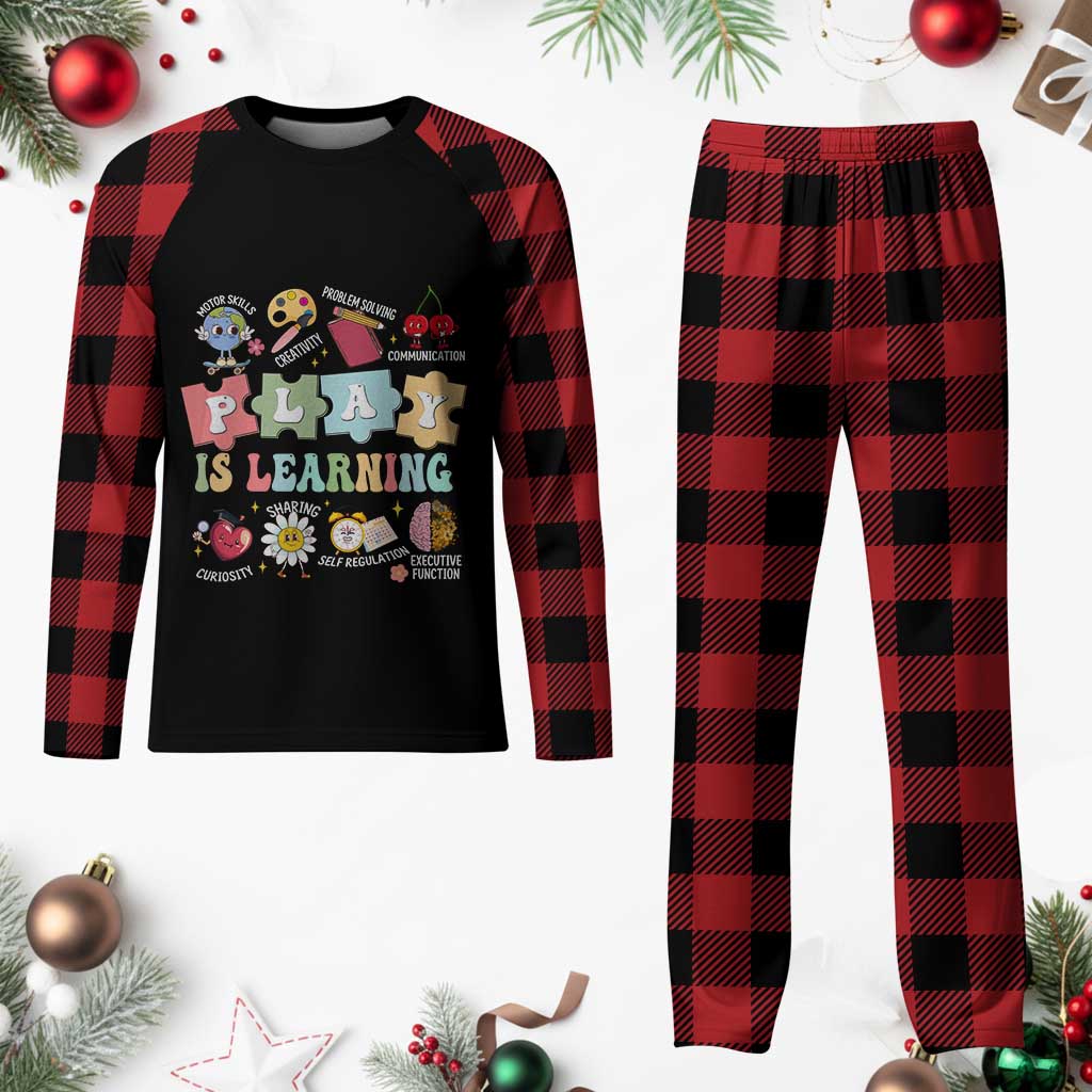 Special Education Plaid Pajama Set Play is Learning Sped Teacher TS02 Buffalo Plaid Print Your Wear