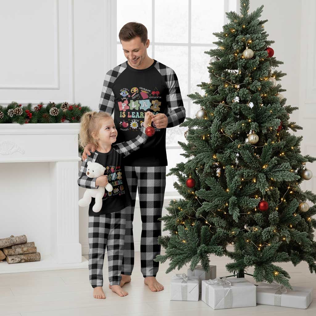 Special Education Plaid Pajama Set Play is Learning Sped Teacher TS02 White Plaid Print Your Wear