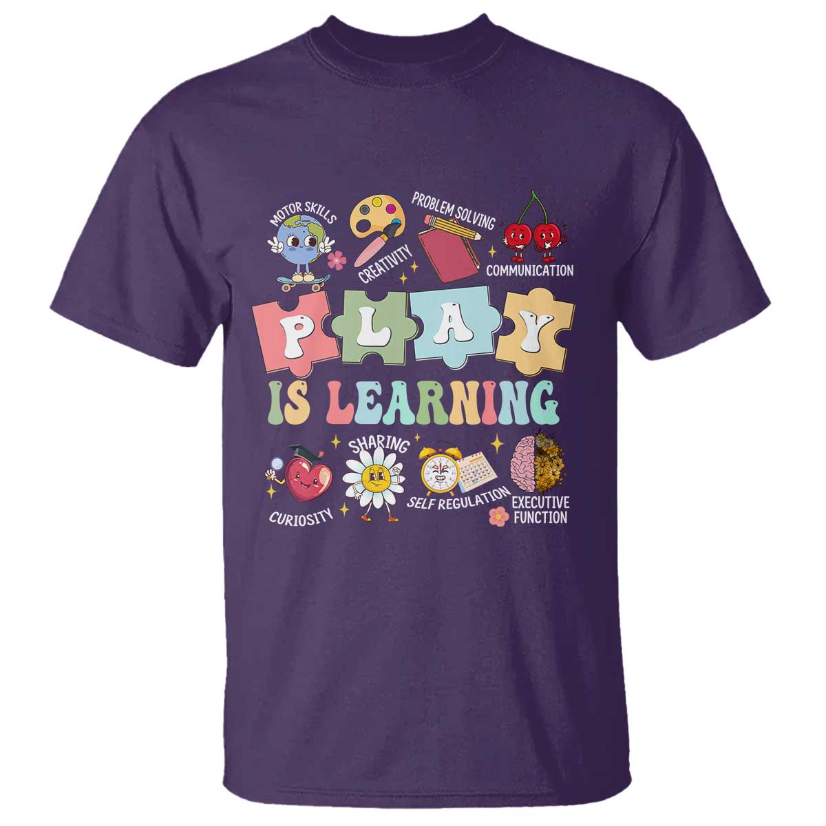 Special Education T Shirt Play is Learning Sped Teacher TS02 Purple Print Your Wear