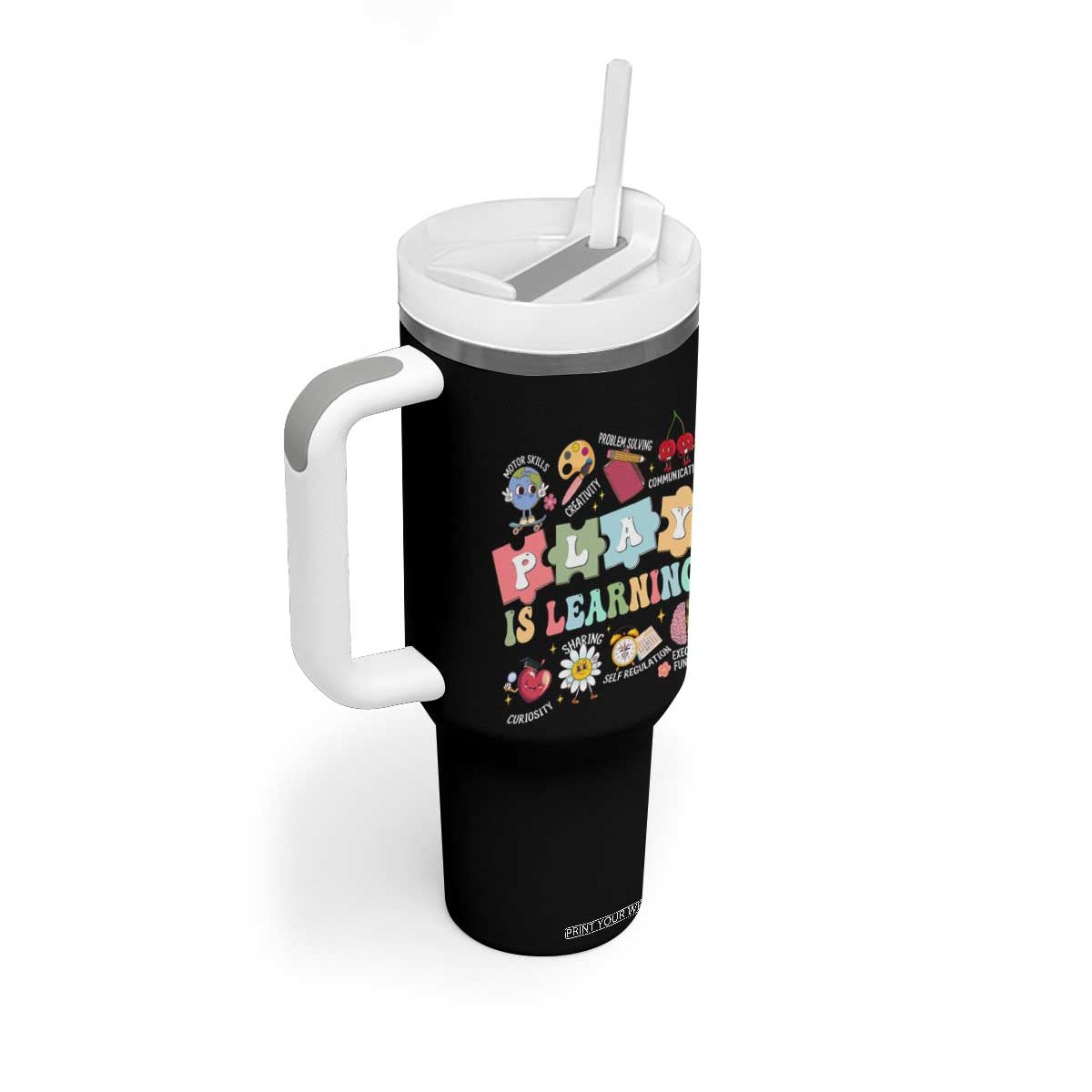 Special Education Tumbler With Handle Play is Learning Sped Teacher TS02 Print Your Wear