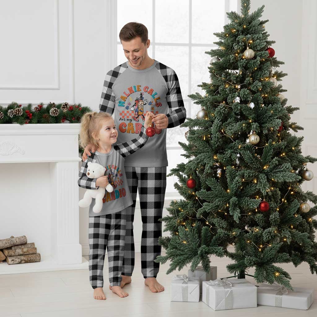 Special Education Plaid Pajama Set Walkie Calls Are My Cardio Inspirational ABA SPED TS02 White Plaid Print Your Wear
