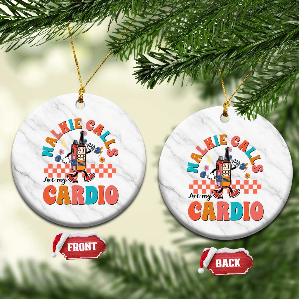 Special Education Ceramic Ornament Walkie Calls Are My Cardio Inspirational ABA SPED TS02 1pc White Marble Print Your Wear